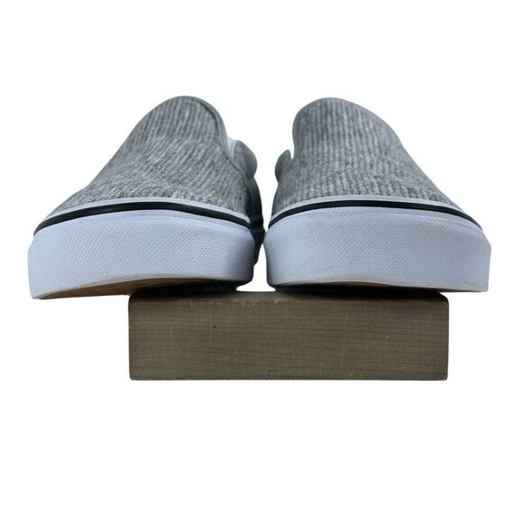 VANS Classic Slip-On Gray Textured Corduroy Sneakers Mens Size 7 Womens Size 8.5